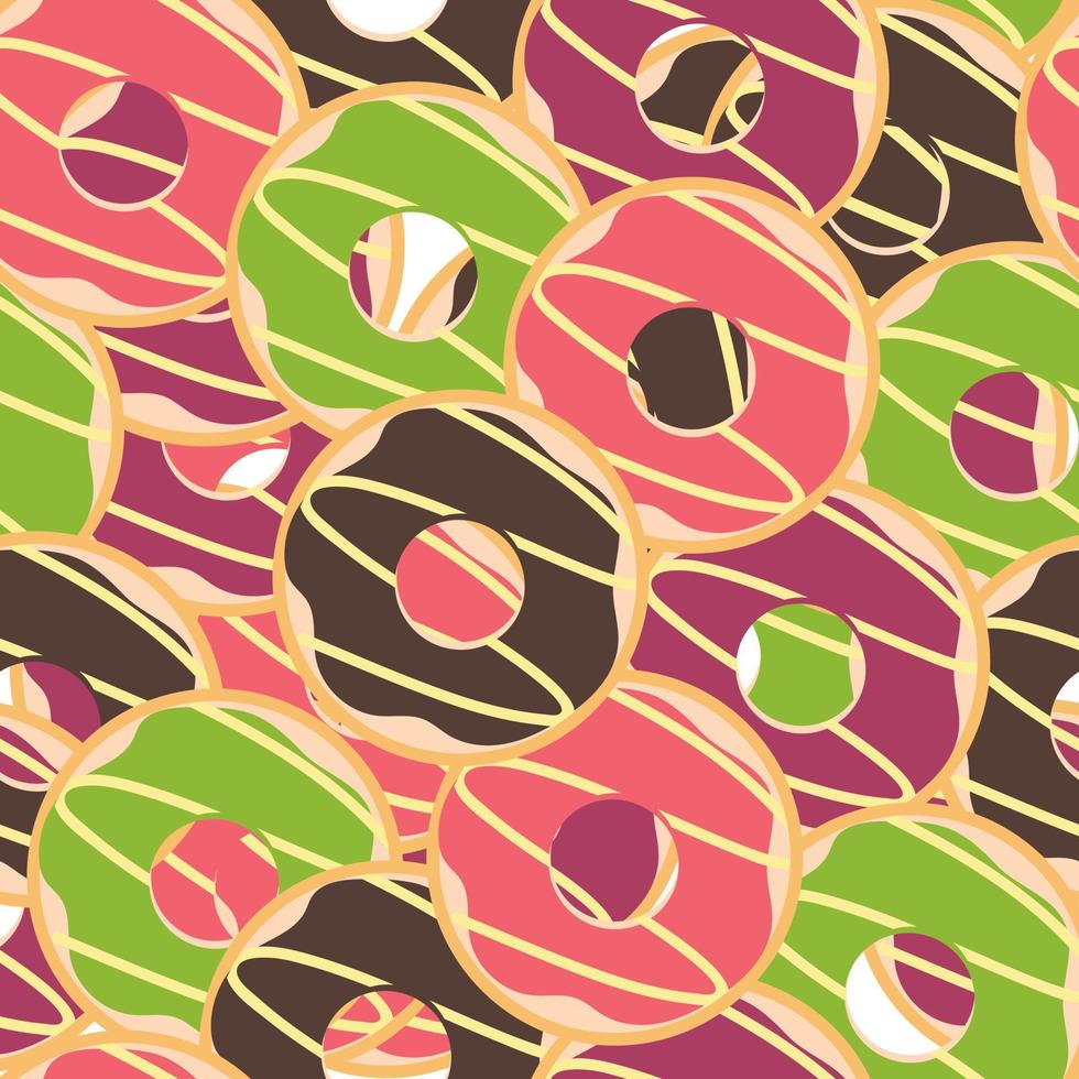 seamless pattern hand drawing cartoon donut. food drawing for fabric print, textile, gift wrap paper vector