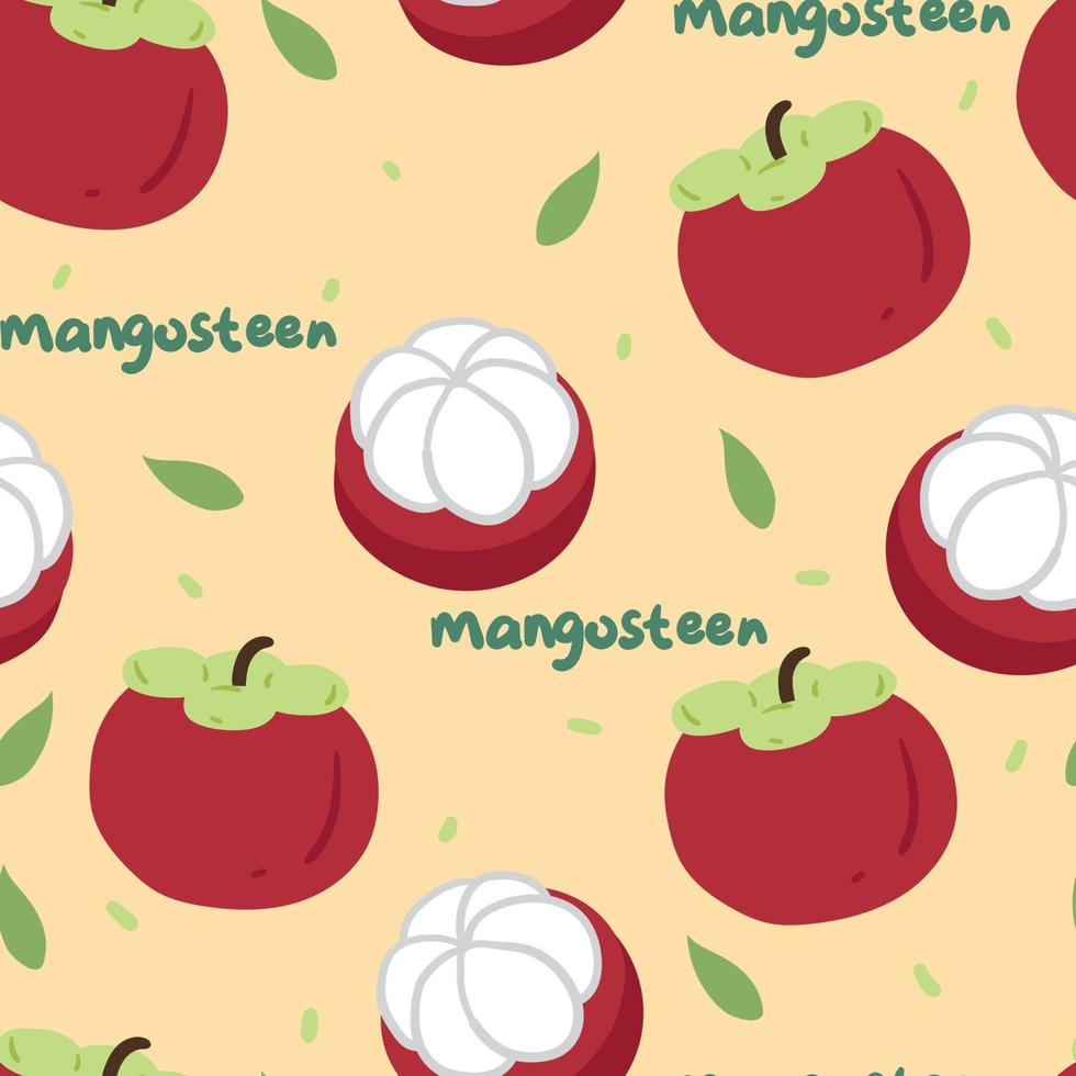 mano de patrones sin fisuras dibujo fruta de dibujos animados. dibujo de alimentos para impresión de tela, textil, papel de regalo vector