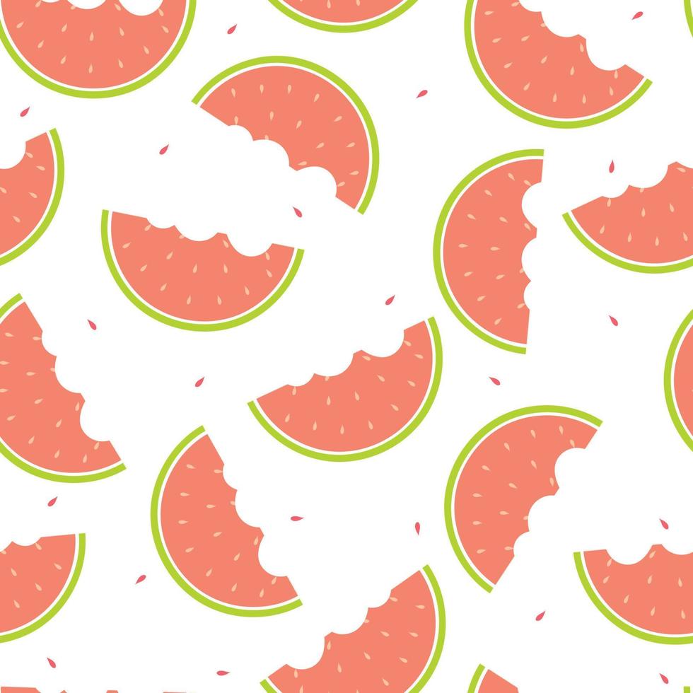 seamless pattern hand drawing cartoon watermelon. fruit drawing for fabric print, textile, gift wrap paper vector