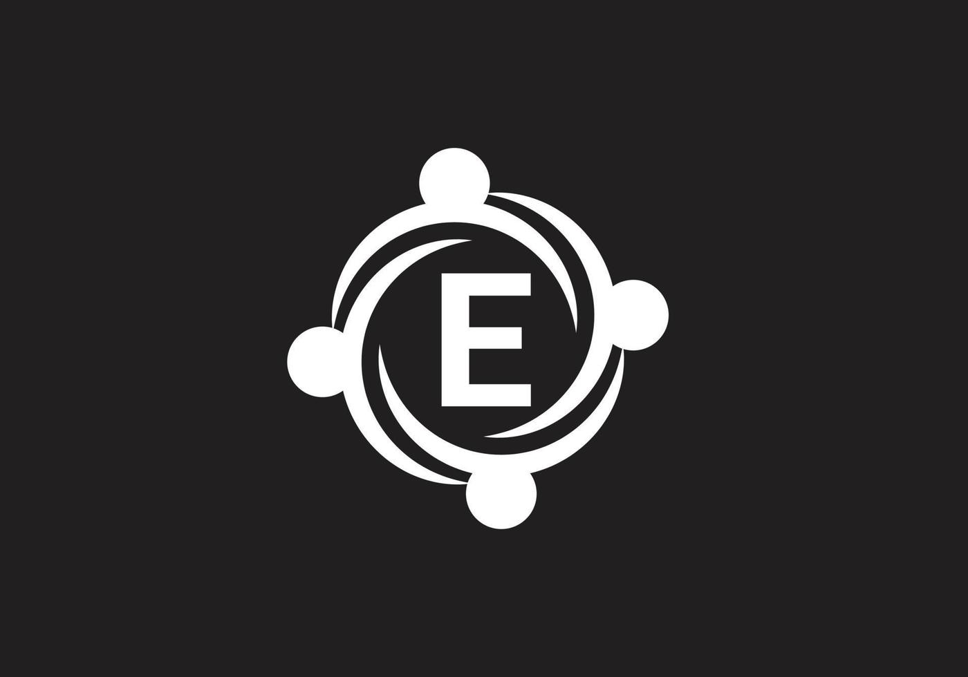 this is a letter E rounded logo design vector