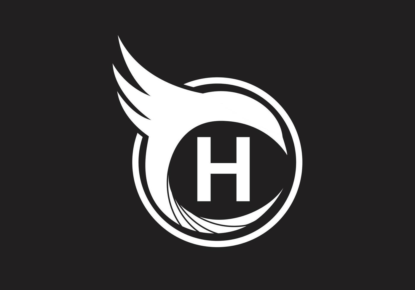 este es un logotipo de letra h creativa vector