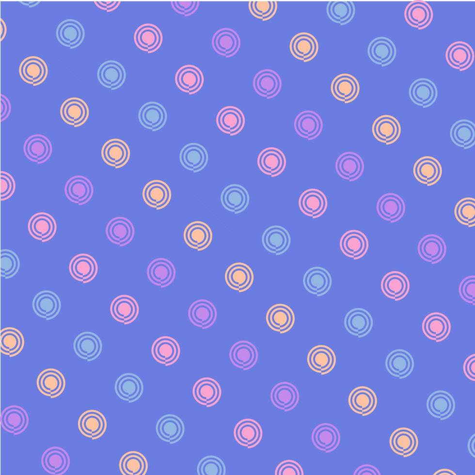 Seamless pattern vector design. Purple color background with round multicolor in ordered.