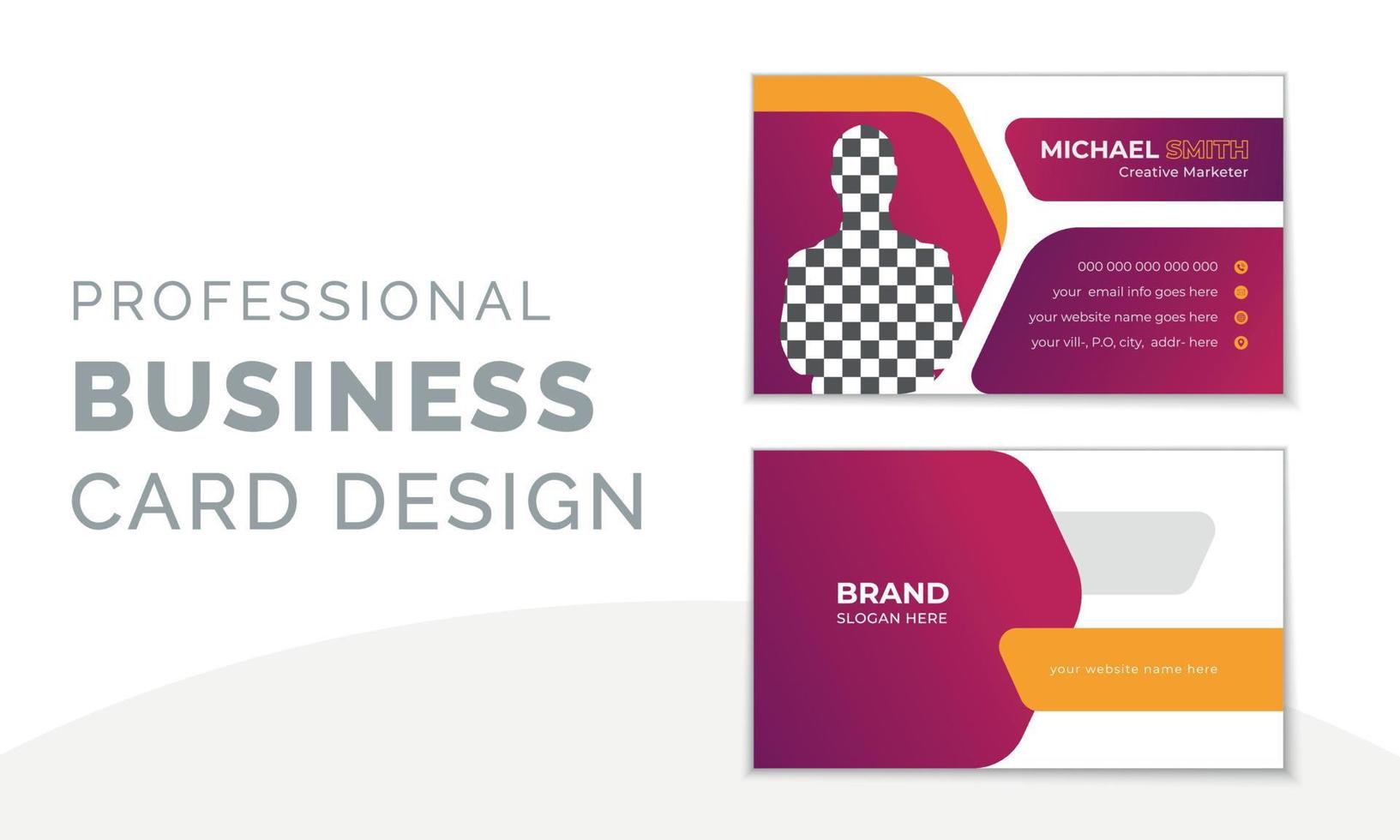 Stylish modern business card design template. vector