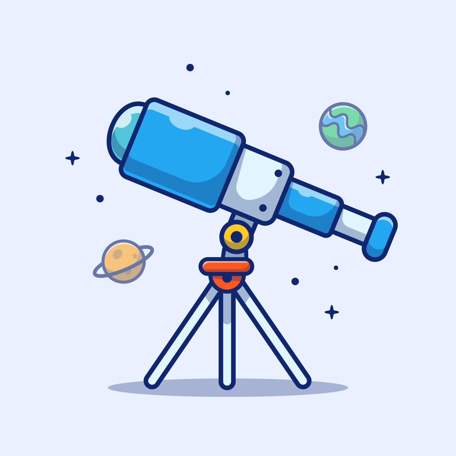 Telescope Cartoon Vector Icon Illustration. Science Technology Icon