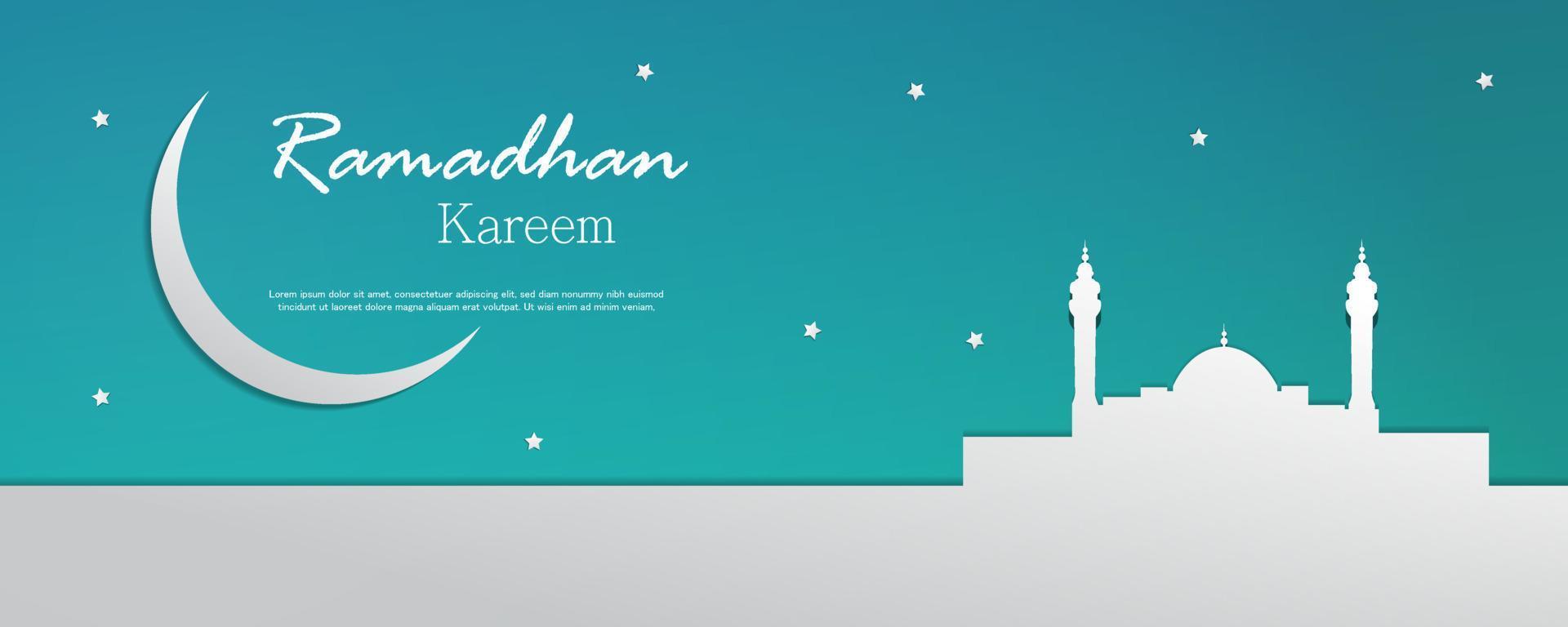 plantilla de banner horizontal ramadhan kareem vector