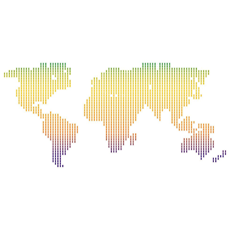 World map in dotted style. Halftone style. vector