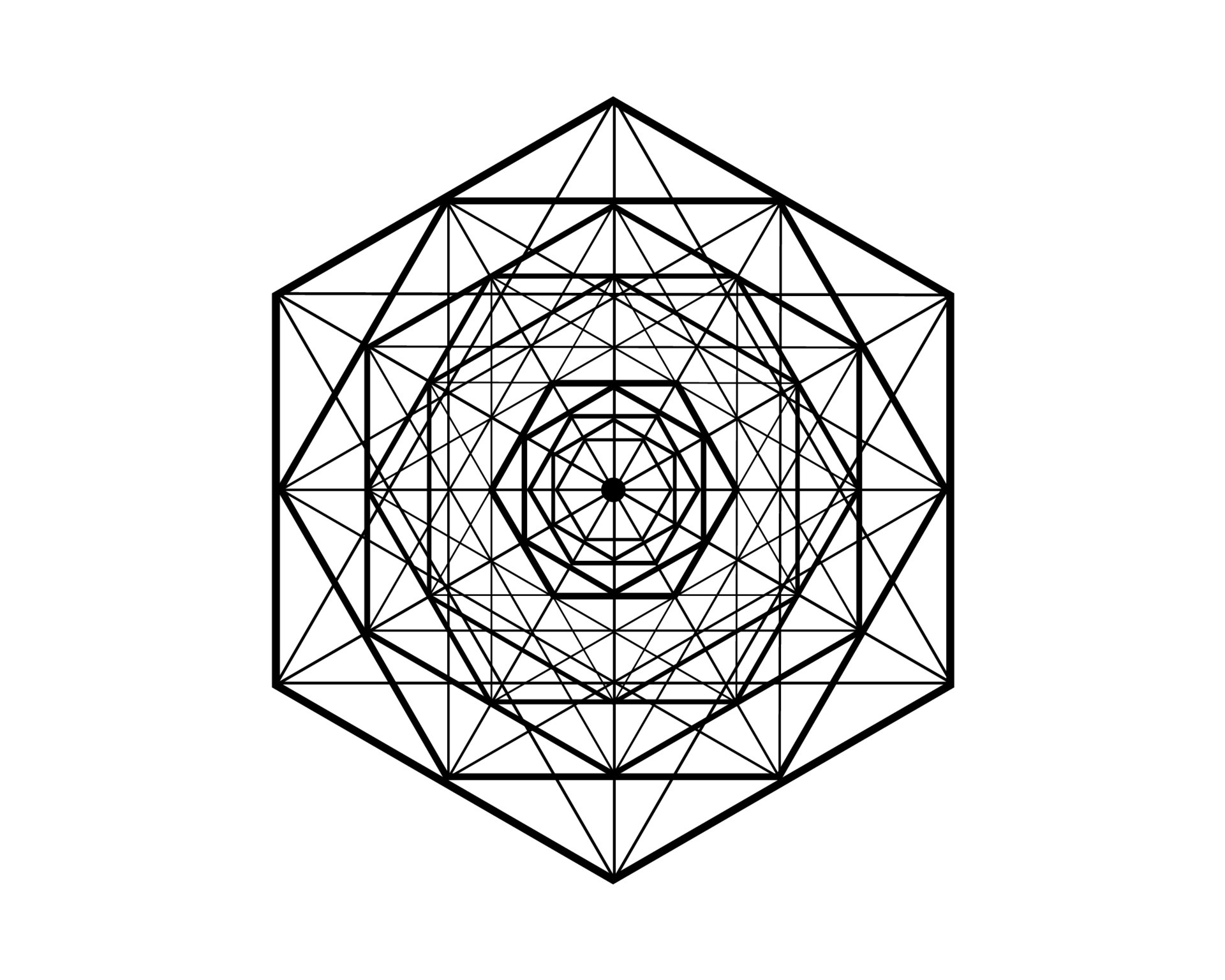 Hexagonal Mandala, sacred geometry, magic hexagram. Abstract Geometric