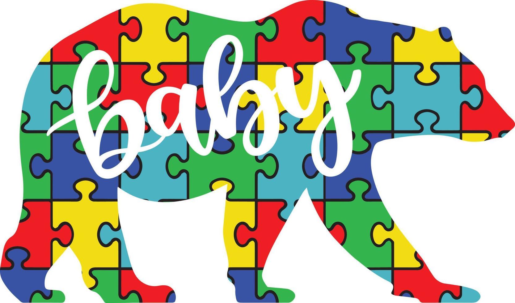 Autism Baby Bear vector