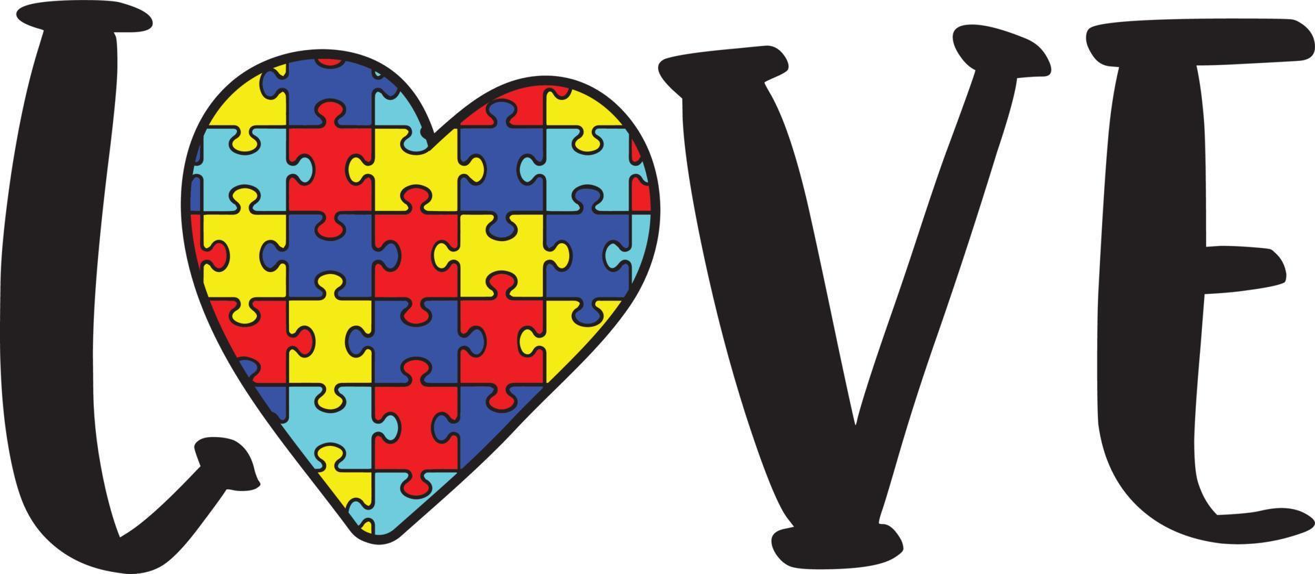 Autism Love Vector