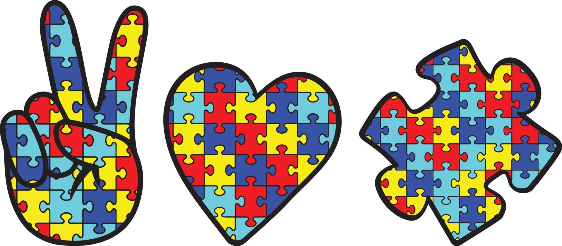 Peace Love Autism vector