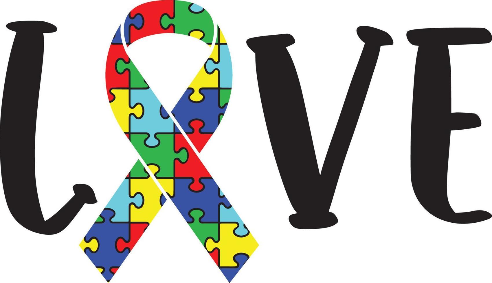 Love Autism Awareness Vector