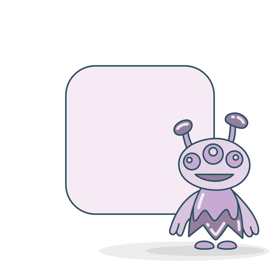 cute monster character and note board vector