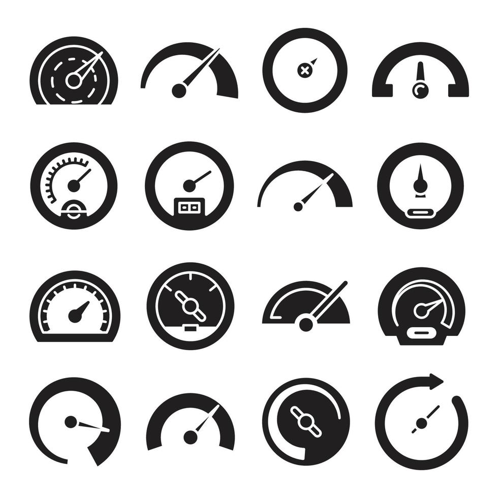 speedometer dial icons set vector
