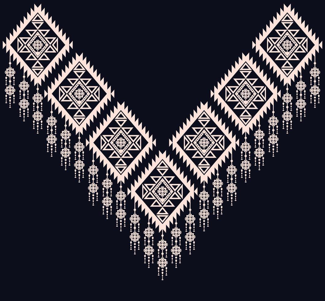 escote étnico, geométrico, tribal, oriental, tradicional, diseño de collar para mujeres de moda vector