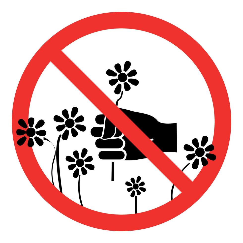 Do Not Picking Flower Sign 6507780 Vector Art at Vecteezy
