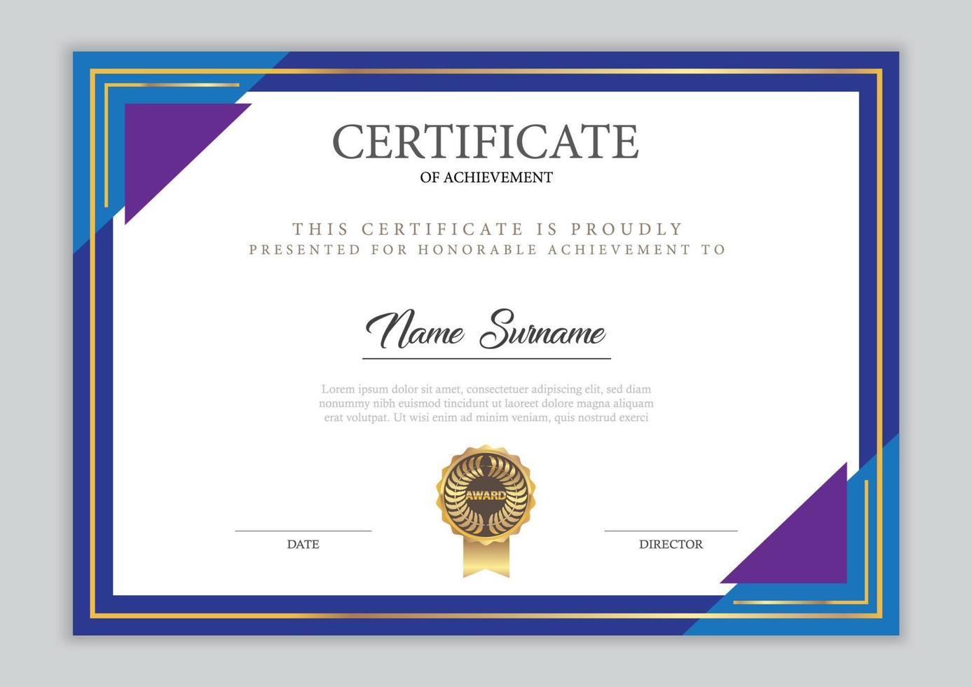 Certificate Template With Ornament vector