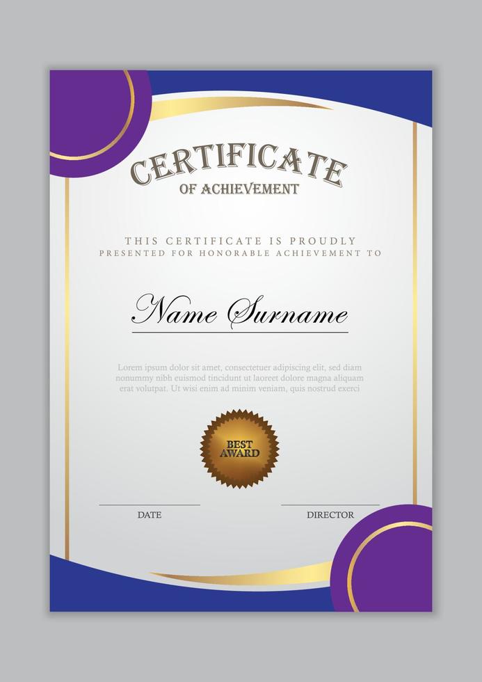 Certificate template modern style vector