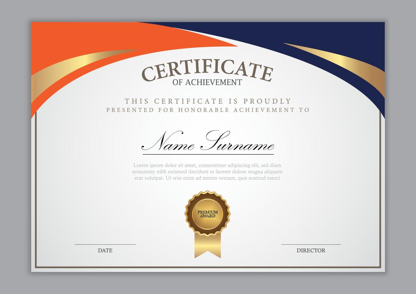 Certificate Template With Ornament vector