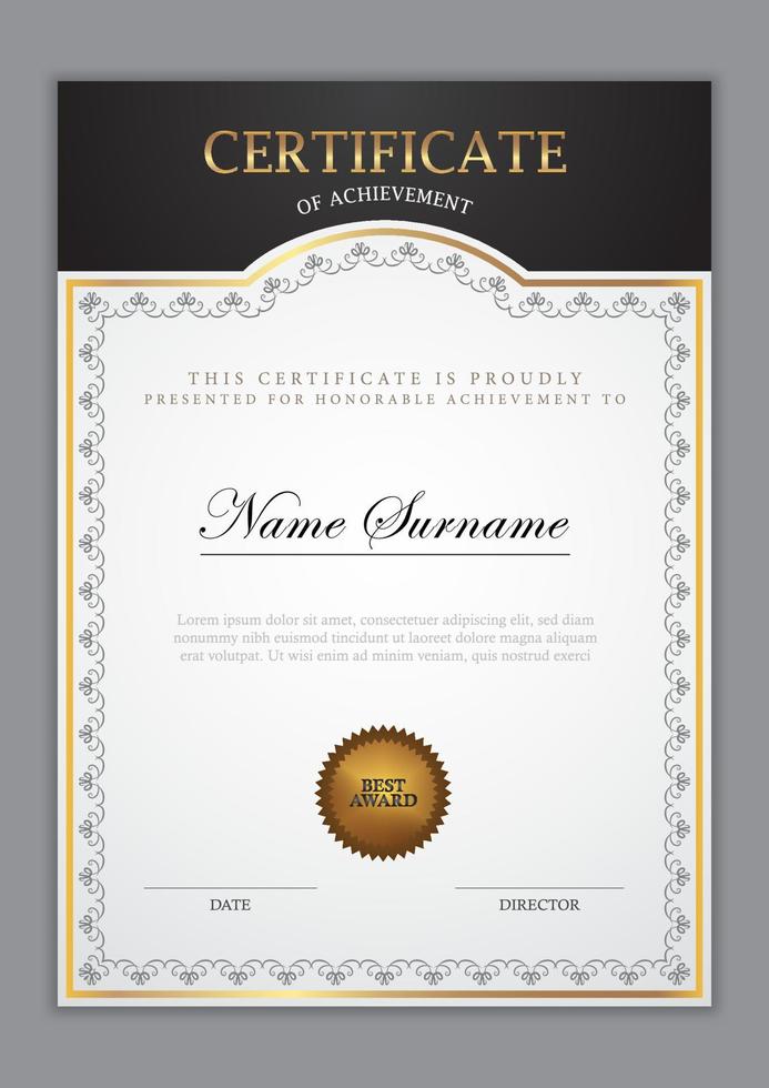 Certificate Template With Ornament vector