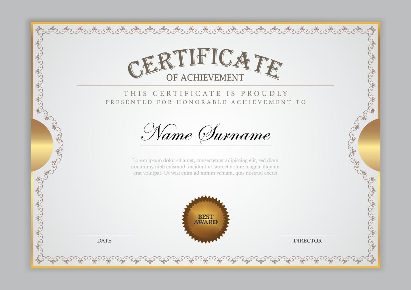 Certificate Template With Ornament vector