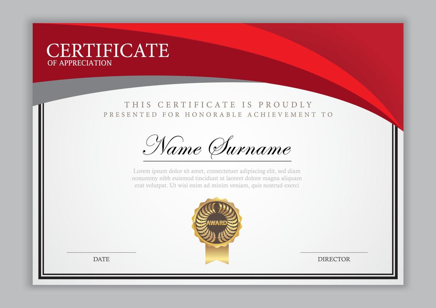 Certificate Template With Ornament vector