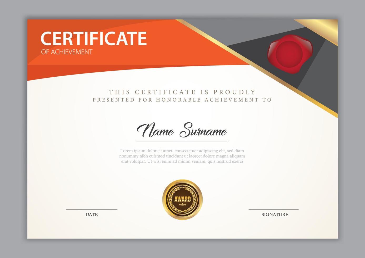 Certificate Template With Ornament vector