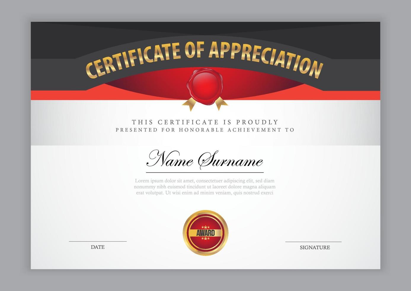 Certificate Template With Ornament vector