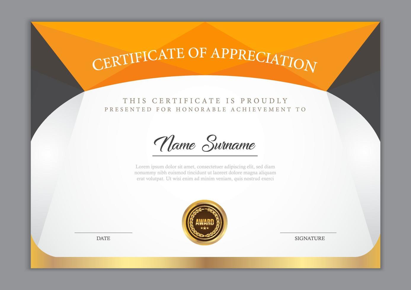 Certificate Template With Ornament vector