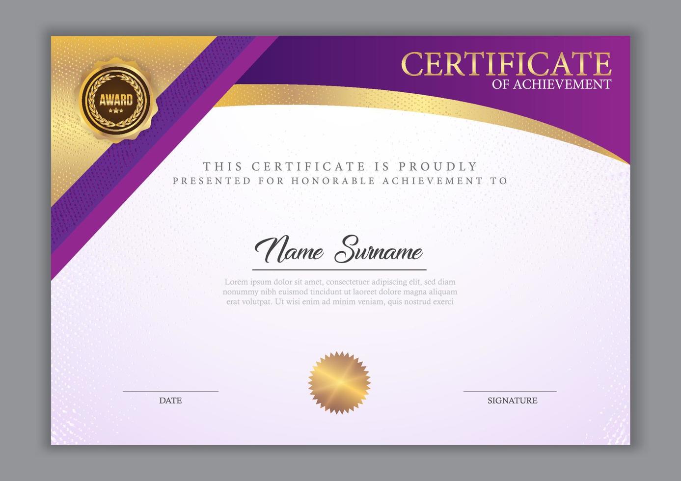 Certificate template modern style vector