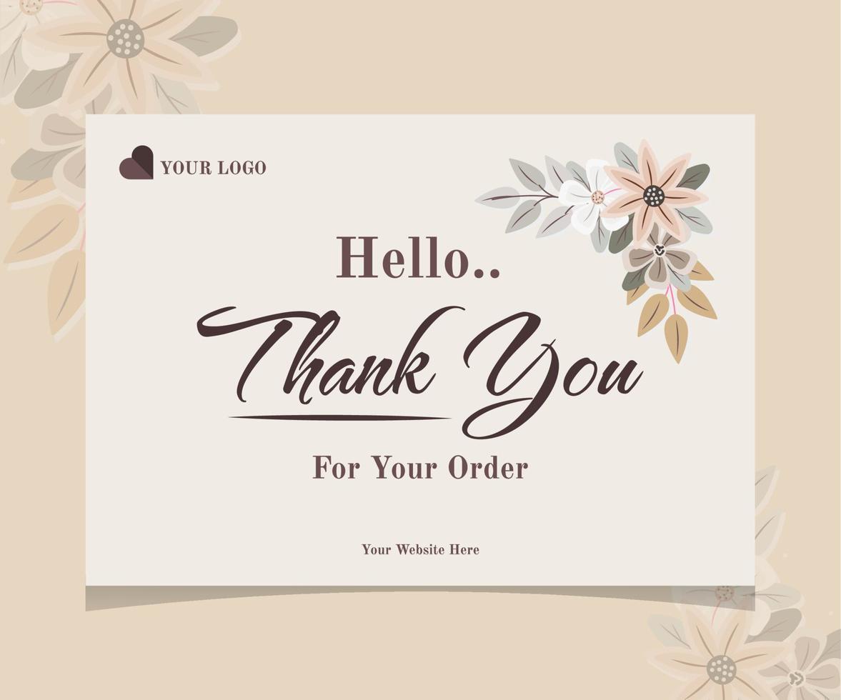 Thank You Card for Your Order. Perfect for Product Purchase for flash sale and product packaging vector