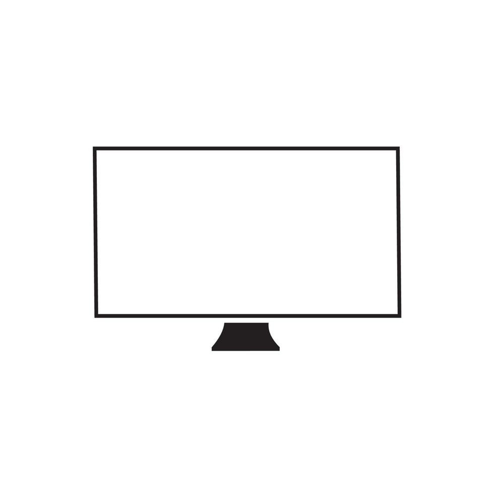 Monitor icon. Screen icon. Black and white monitor icon. Monitor isolated on white background vector