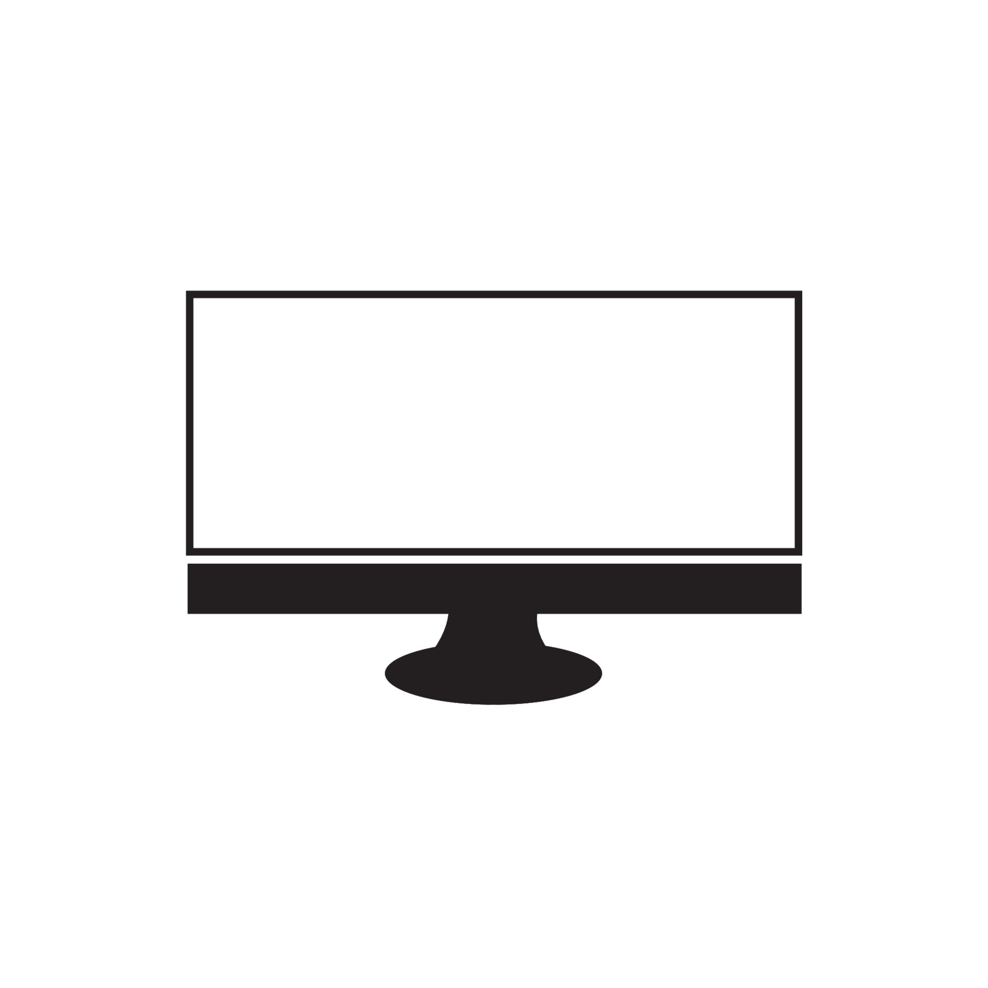 Monitor Icon. Screen Icon. Black And White Monitor Icon. Monitor Isolated  On White Background 6507842 Vector Art At Vecteezy