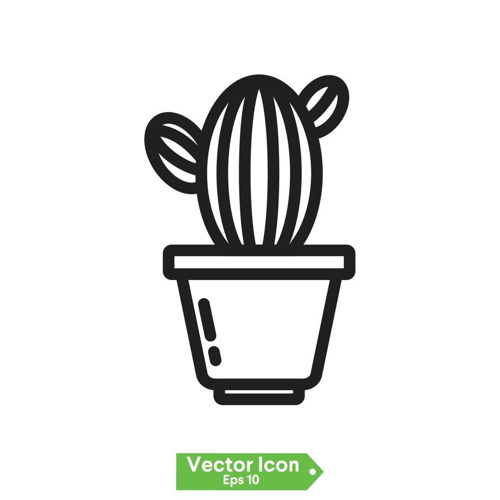 iconos de contorno de cactus vector