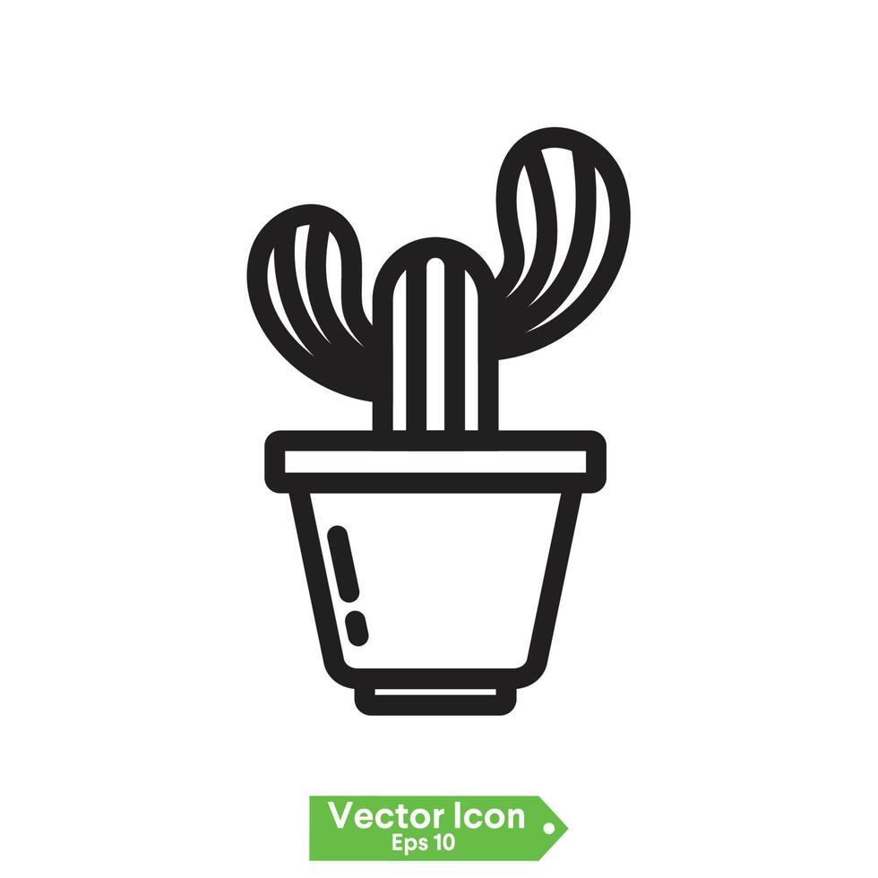 iconos de contorno de cactus vector