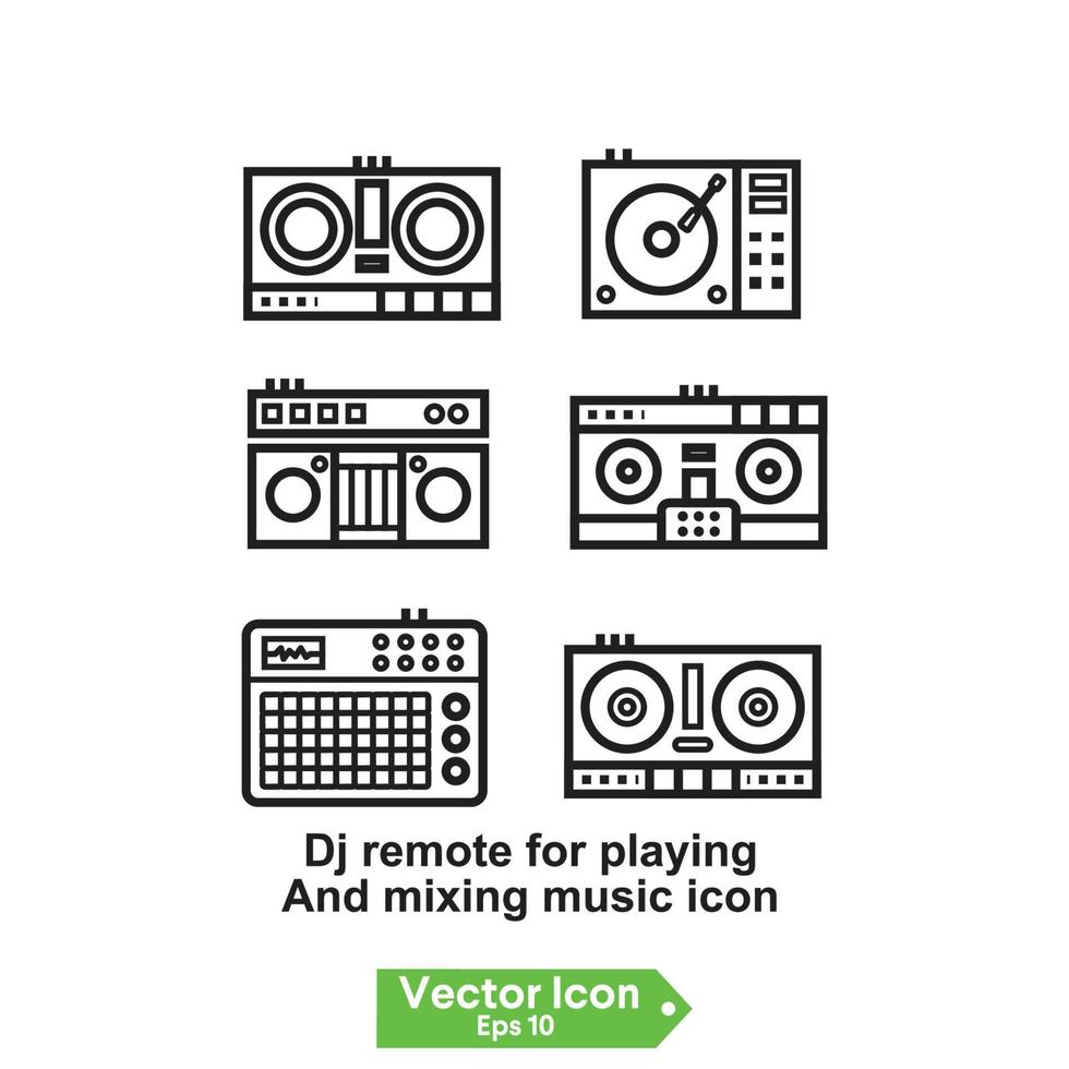 icono de control remoto de dj para reproducir y mezclar música vector