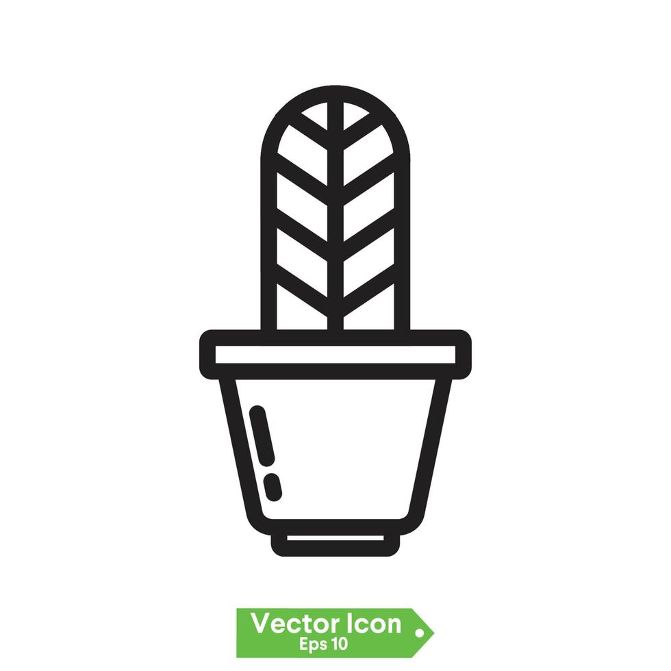 iconos de contorno de cactus vector