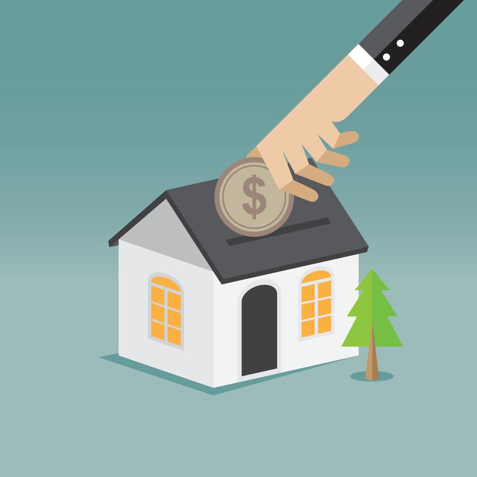 ahorrar dinero para comprar casa vector