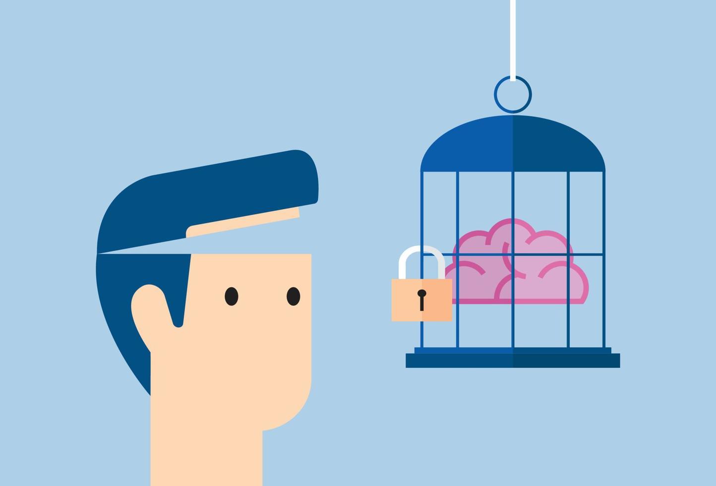 Creativity idea locked in a cage vector