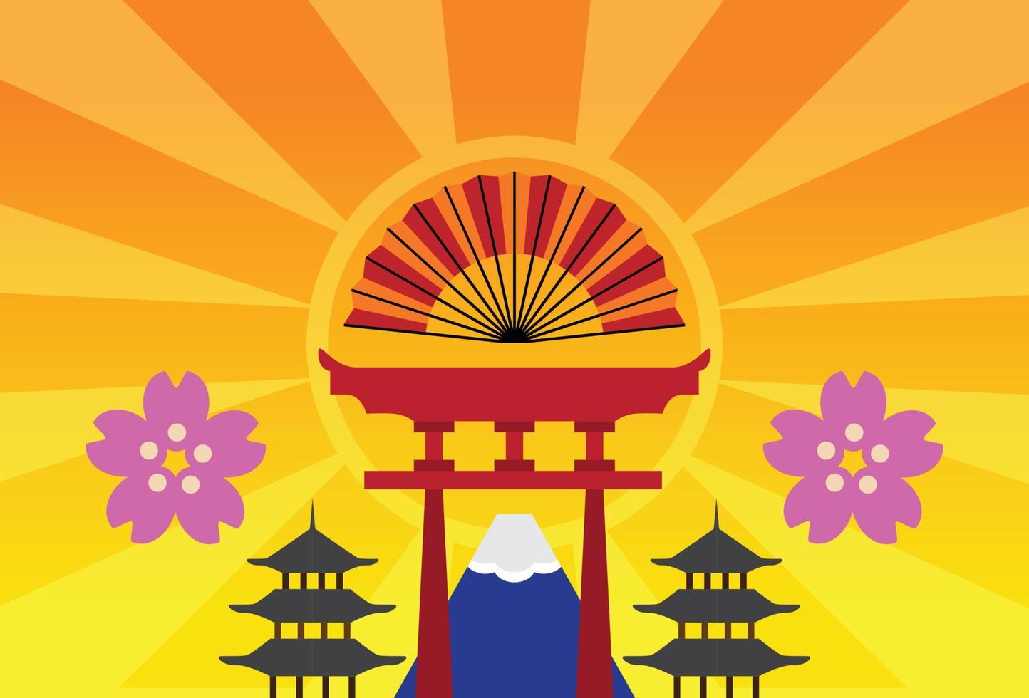 Culture and symbols of Japan vector