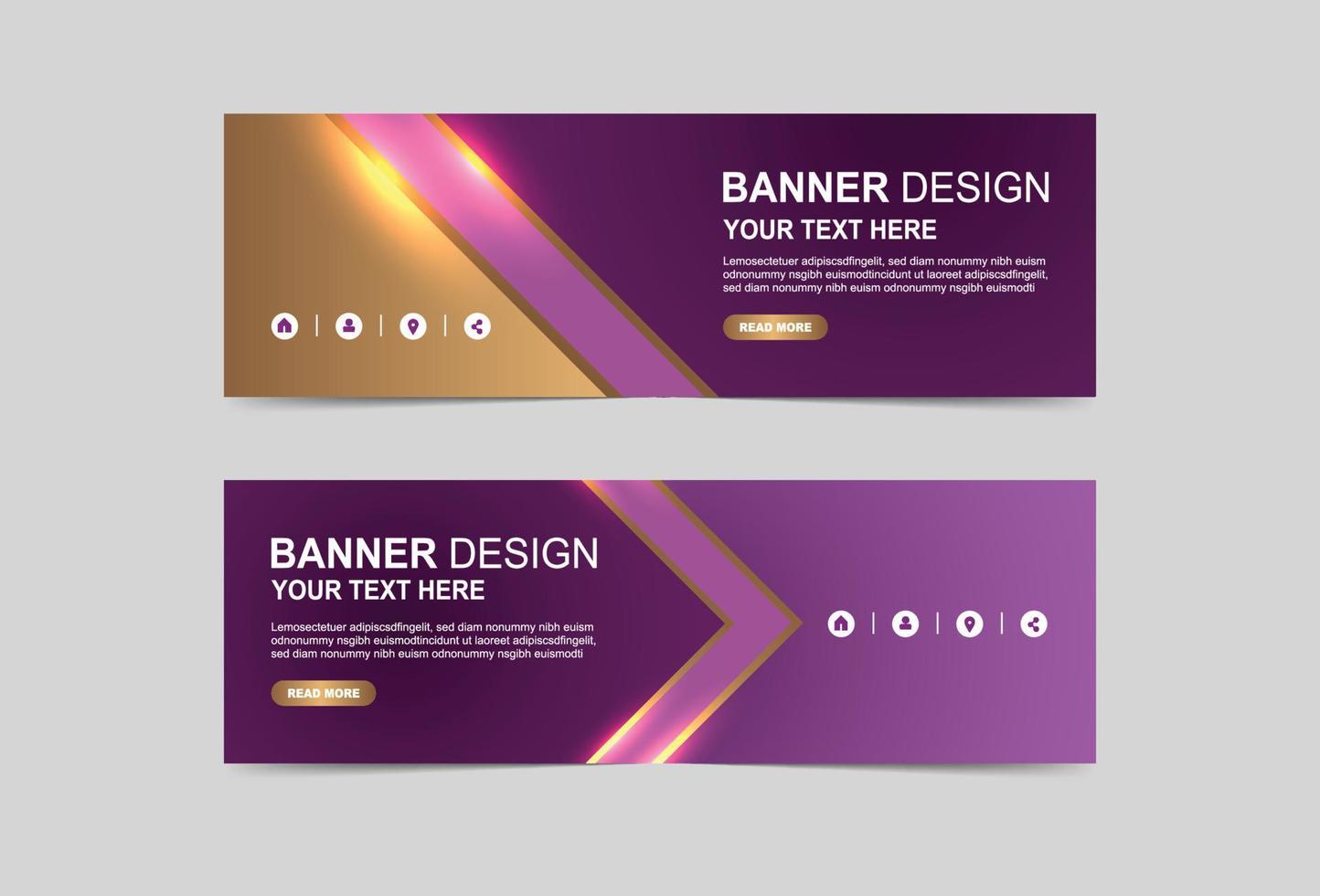 diseño de banner y folleto de triángulo dorado abstracto vector