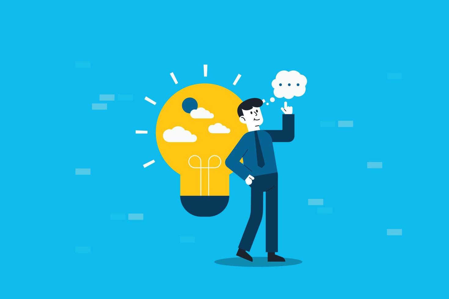 Positive thinking, optimistic mindset or good attitude to success in work, always get idea to solve any problems concept. vector