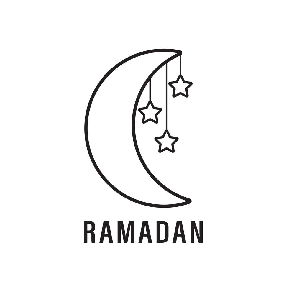 ramadán islámico vector luna y estrella