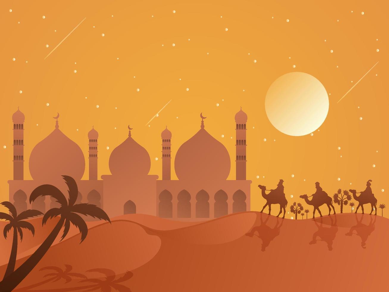 Mosque Background in the Desert vector