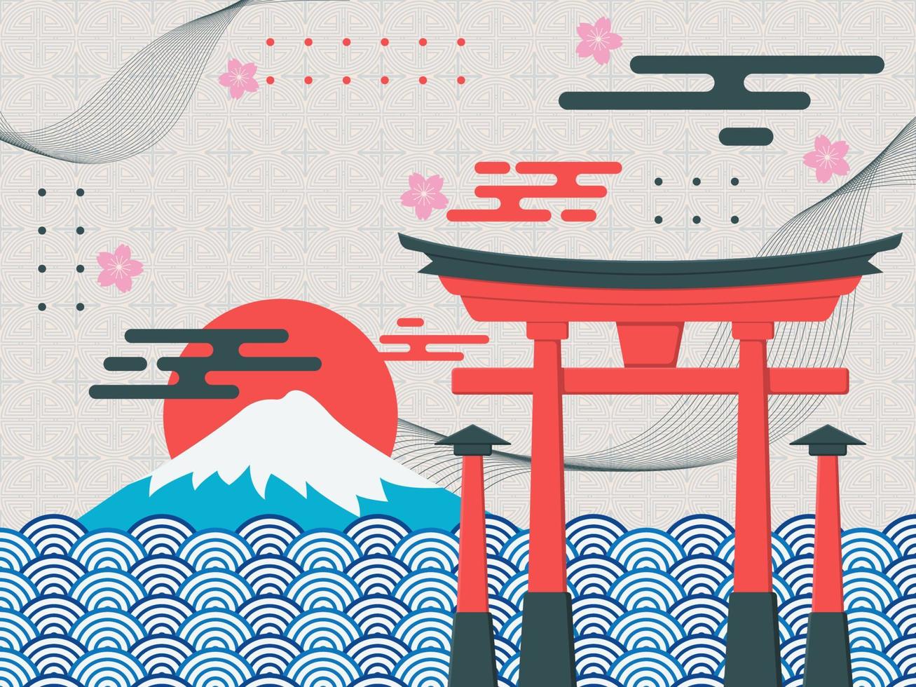 Japanese Style Element Background vector