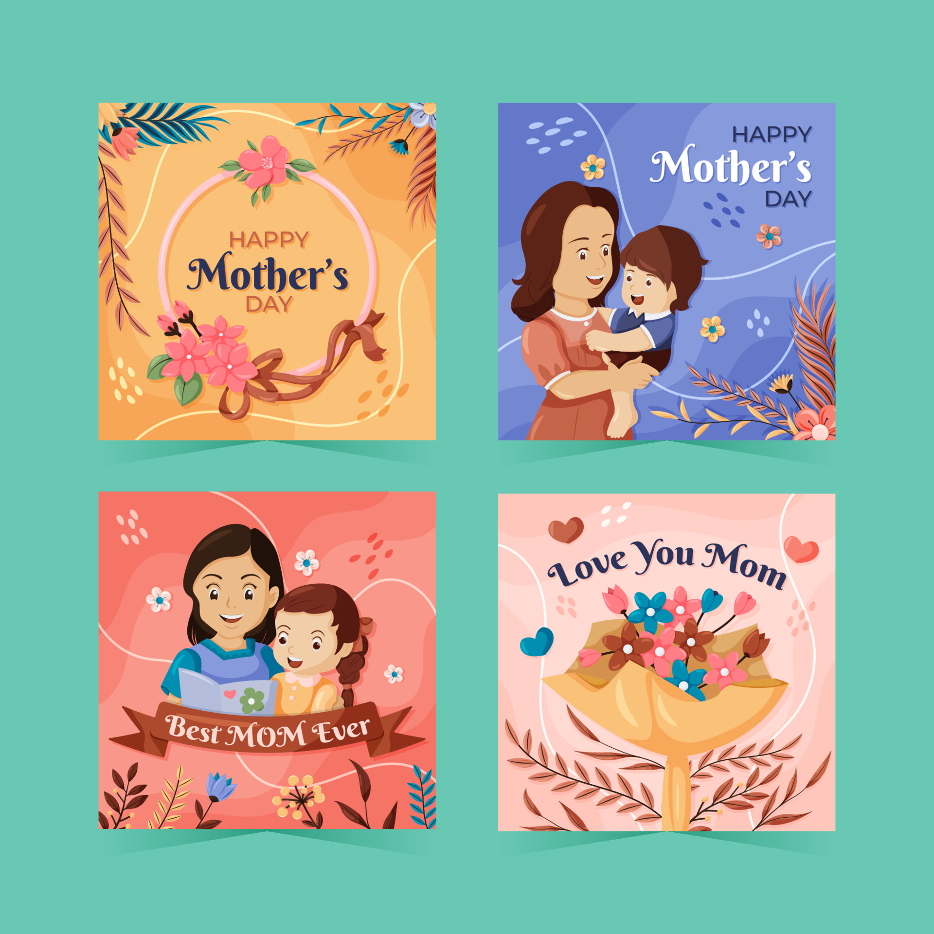 Mother's Day Social Media Post 6510198 Vector Art at Vecteezy