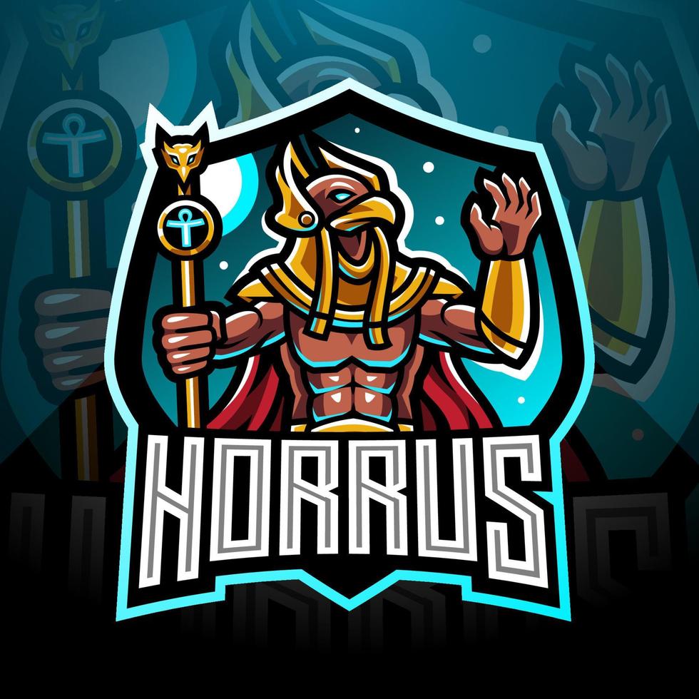 Horus esport mascot logo design vector