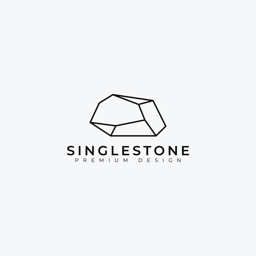 outline nature stone logo, line art logo inspiration design, monoline simple minimalist modern design illustration vector