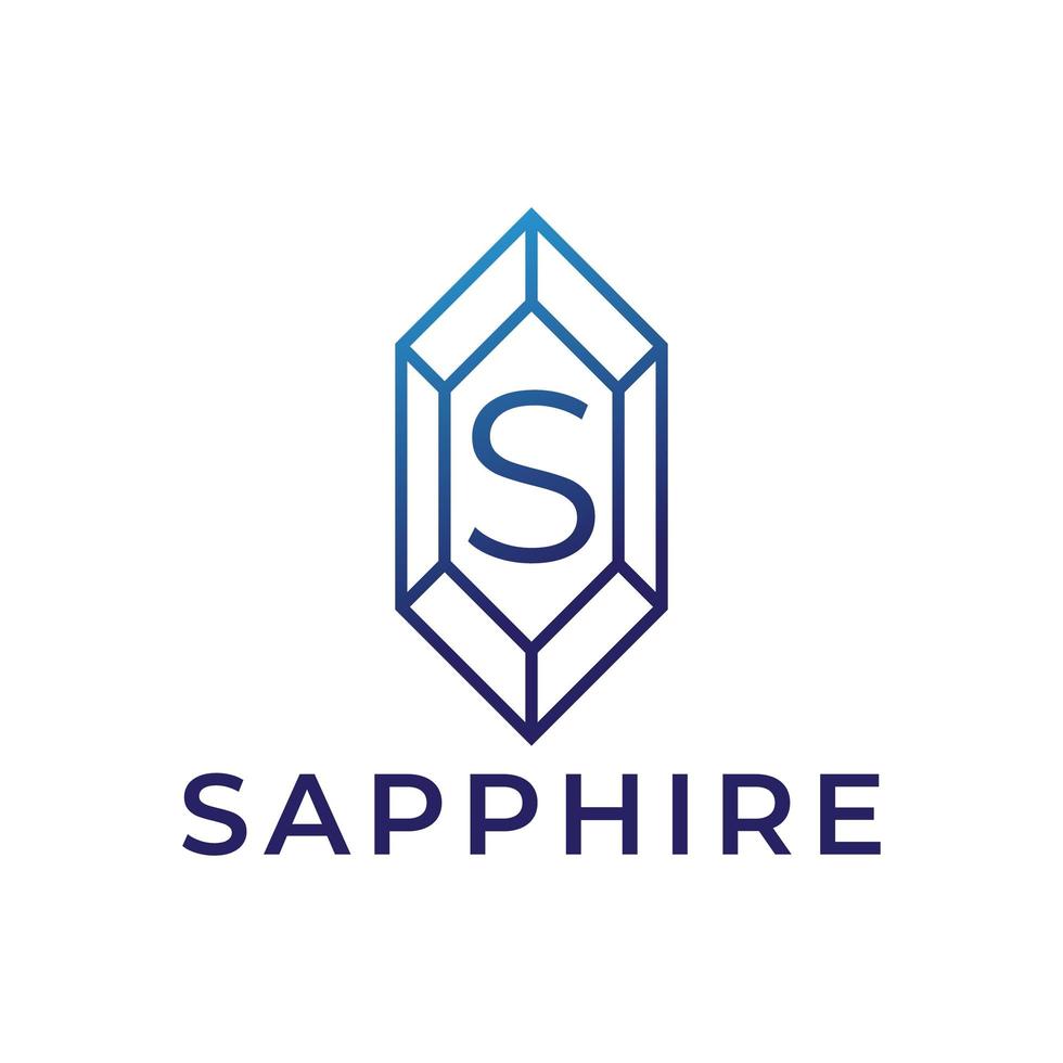 letter S with sapphire logo design vector