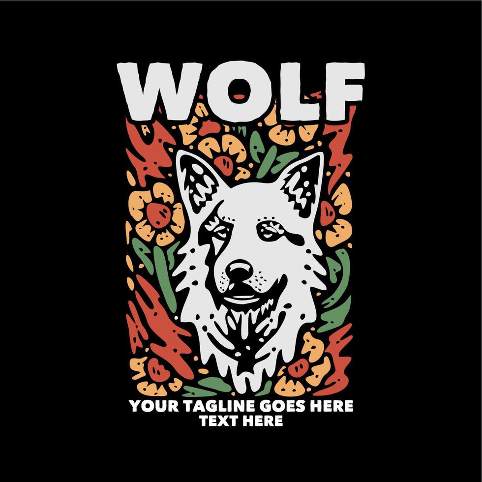 diseño de camiseta lobo vector
