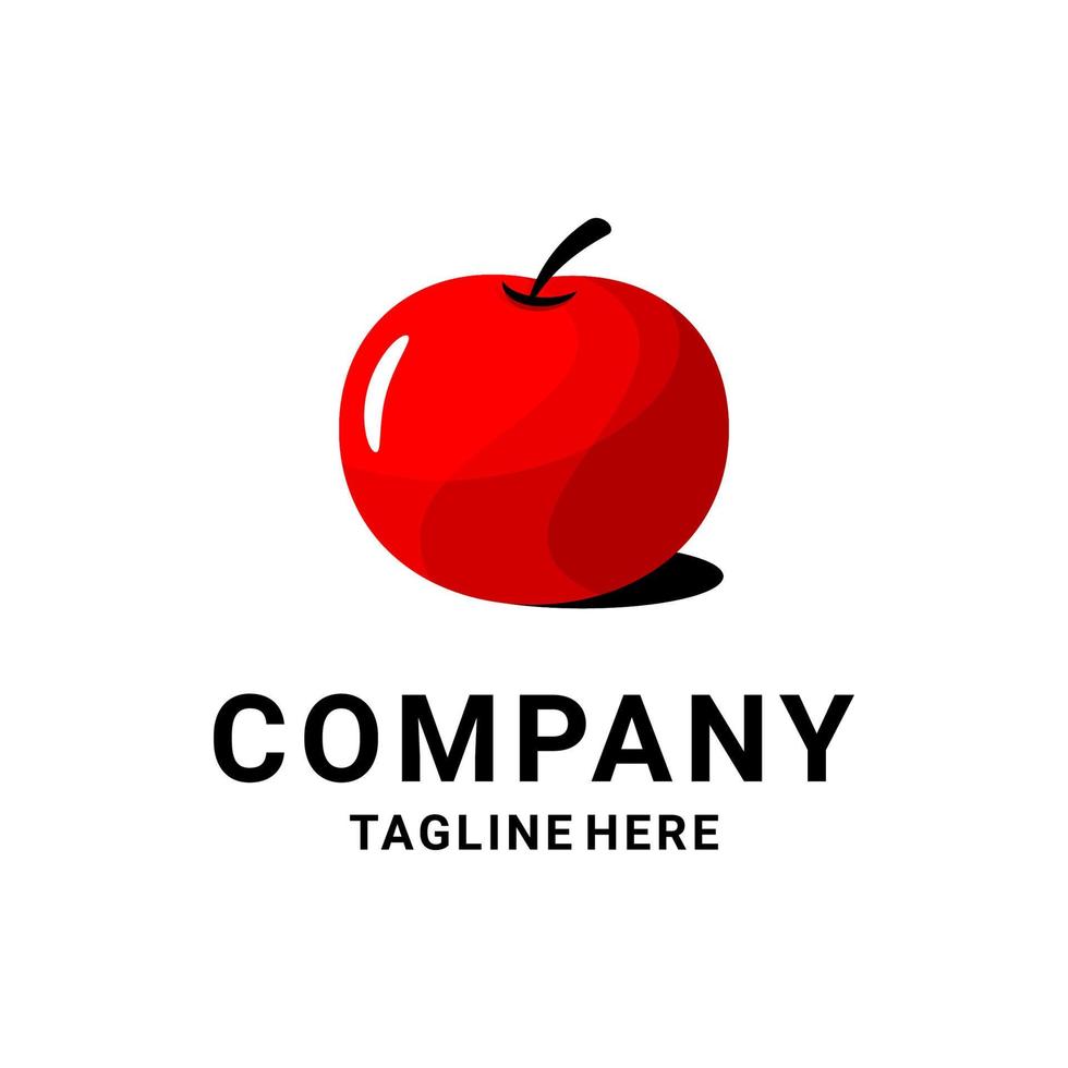 simple red tomato logo vector